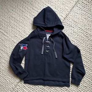 Toronto Blue Jays Navy Lace-Up Hoodie | small